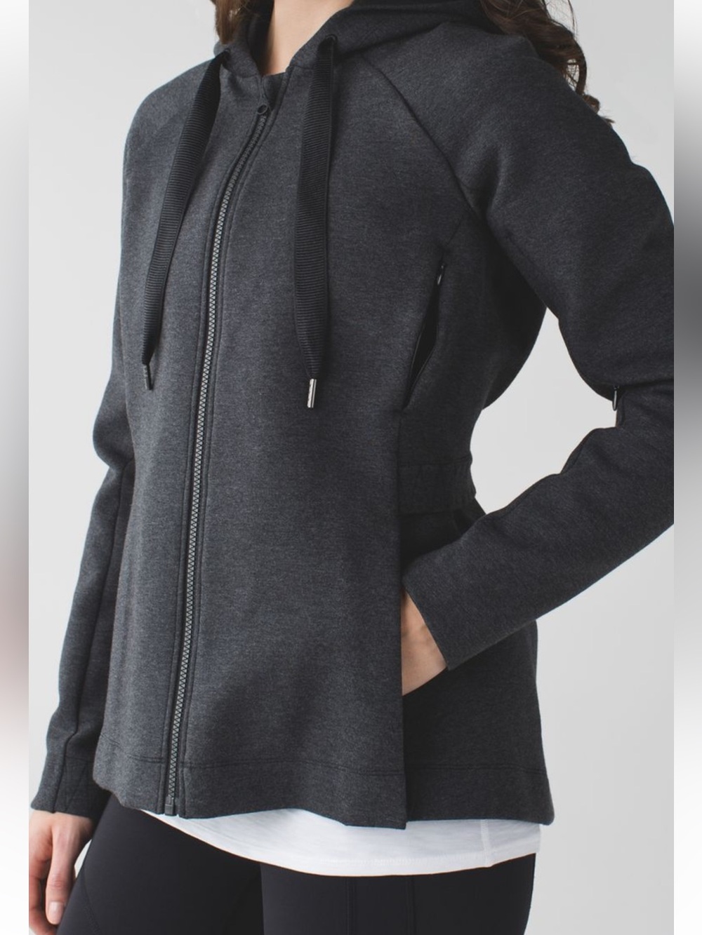 Lululemon &go Skyline Jacket Heathered Black Grey Size 10